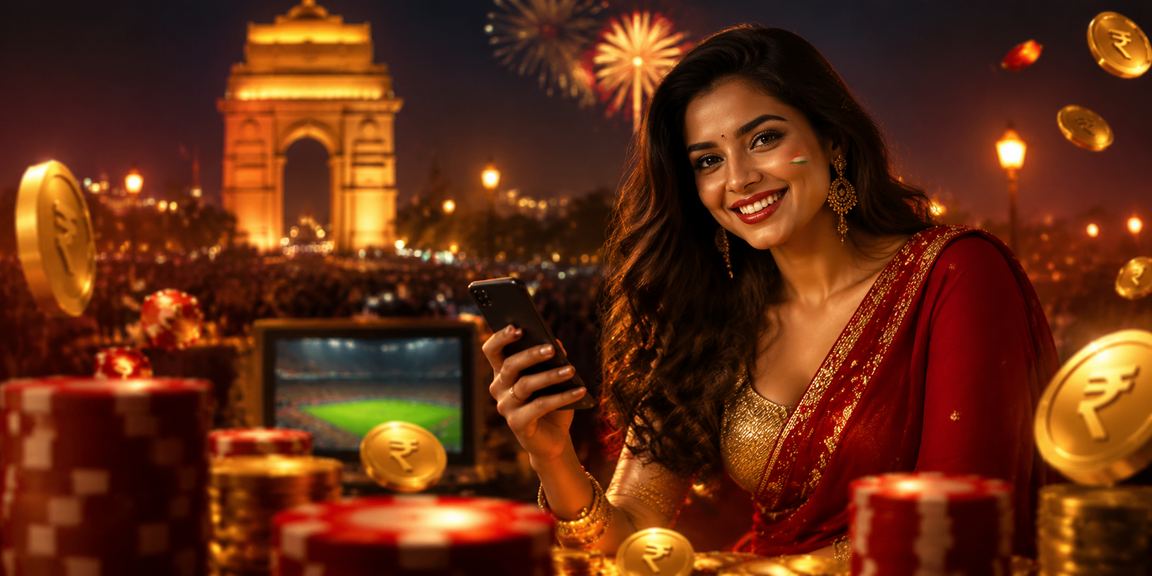 Man using mobile to play Teen Patti near India Gate, Delhi