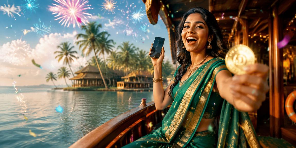 Indian woman logging into casino app on mobile