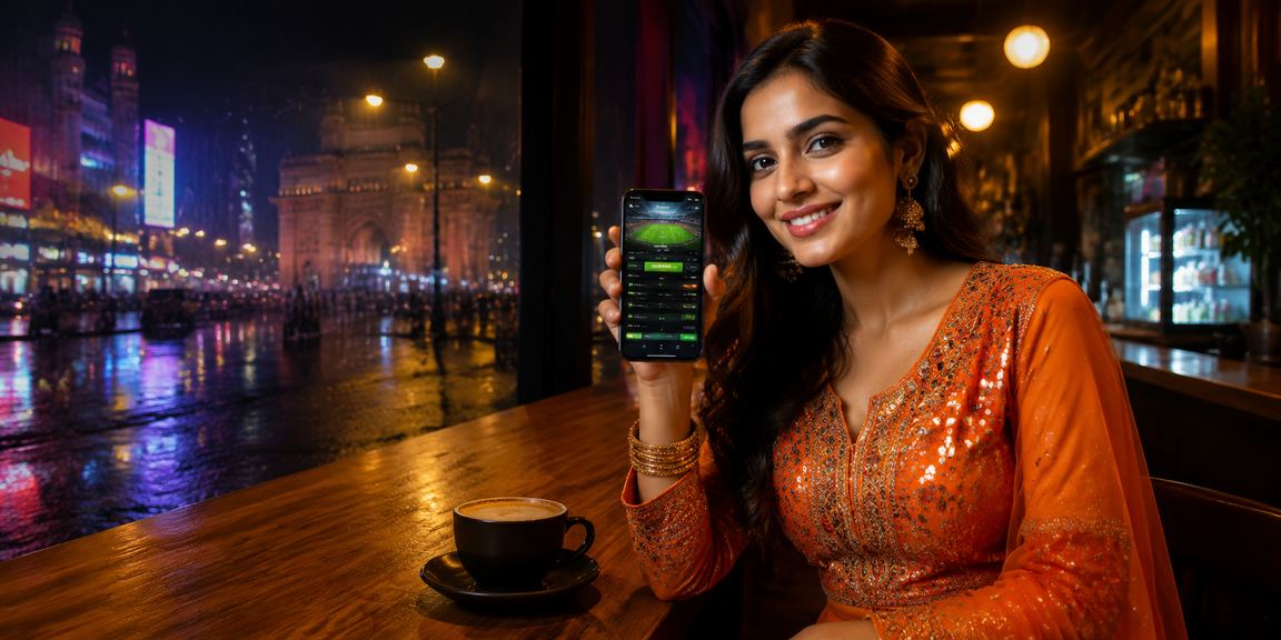 Young Indian man registering account on sports betting platform
